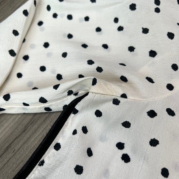 Zara Ivory Polka Dot Blouse Women's Size XS - Picture 5 of 9